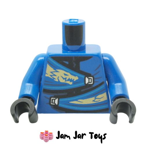 LEGO Blue Torso Robe, Black Trim, Gold Dragon.