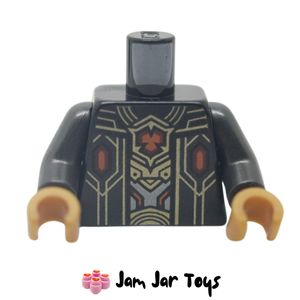 LEGO® Black Torso, Gold Circuitry, Dark Red/Orange Symbol TO79