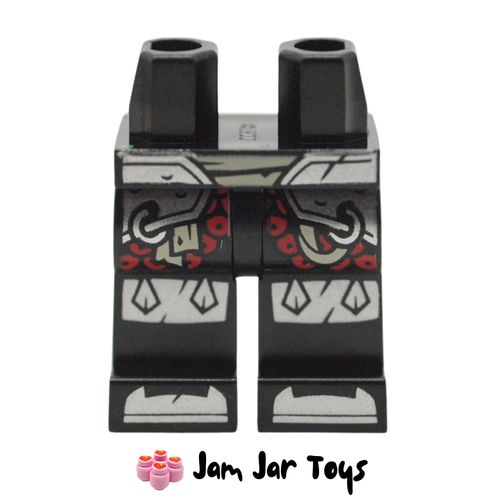 LEGO Bone Guard Black Legs with Silver/Red Armor, Kneepads, Toes.