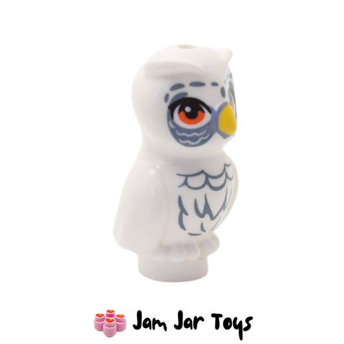 LEGO White Baby Owl, Bright Light Yellow Beak, Sand Blue Markings.