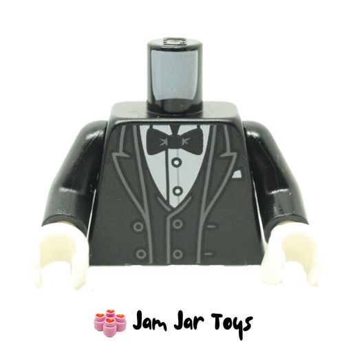 LEGO Black Tuxedo, Jacket, White Shirt, Black Bowtie