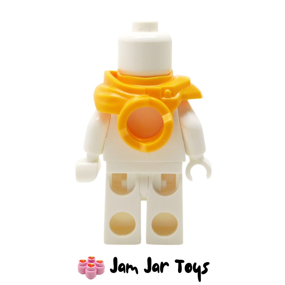 LEGO Bright Light Orange Shoulder Guard with Hood and Katana Holder. Rear View