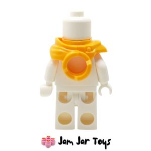 LEGO Bright Light Orange Shoulder Guard with Hood and Katana Holder. Rear View