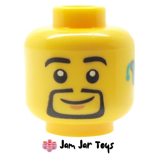 LEGO Head, Goatee Beard, Dark Turquoise Hearing Aid