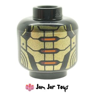 LEGO Imperium Guard Droid Head, Gold Plating, Red and Orange Centre Eye Rear