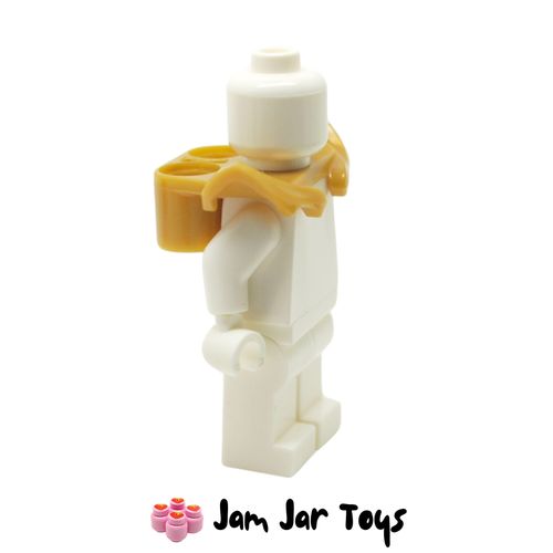 LEGO Pearl Gold Armour, Neckwear, Shoulder Guards, 2 Pin Holes Side View