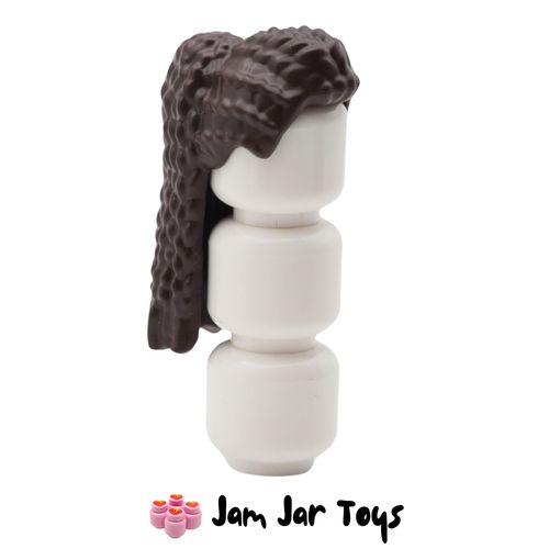 LEGO Long Dark Brown Hair with Braids.