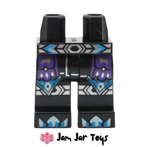 LEGO Black Legs with Belt, Knee Straps, Purple Robe Ends