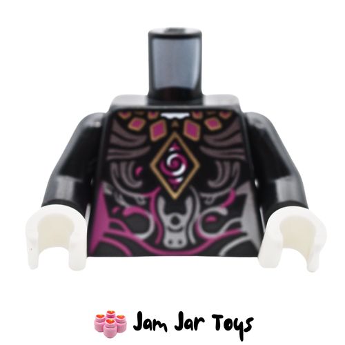 LEGO Black Torso, Dark Purple/Gold Necklace.