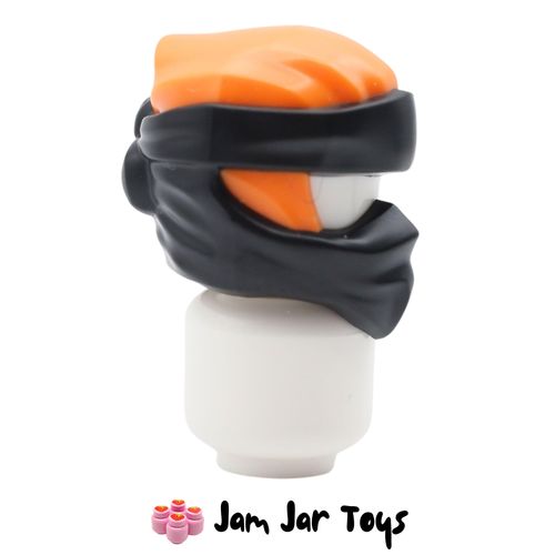 LEGO Orange Wrap, Short Back Knot, Black Mask.