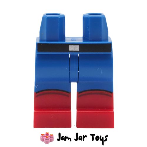 LEGO The Flash wings Logo on Sides, Blue Legs, Red Boots, Black Belt.