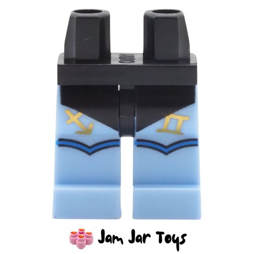 LEGO Bright Light Blue Zodiac Legs, Black Swimsuit, Gold Zodiac Signs