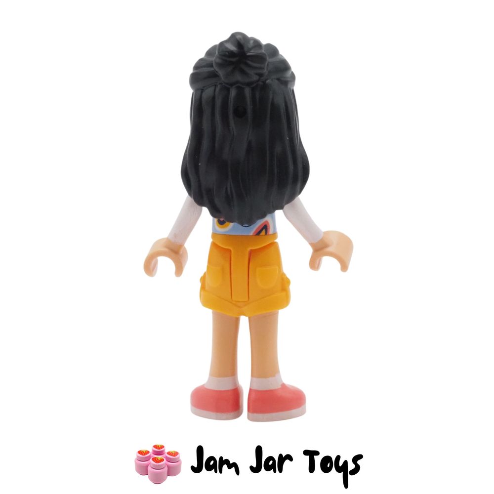 LEGO Friends Minifigure Liann - White Top, Orange Skirt Rear View