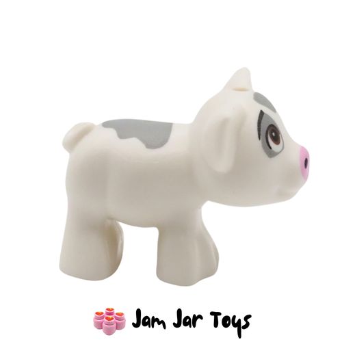 LEGO Disney Pua Pig, Moana, White Body, Grey Markings Side View