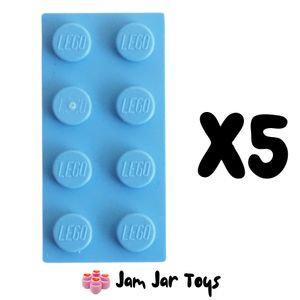 LEGO® Five Medium Blue 2 x 4 Tiles. ST25