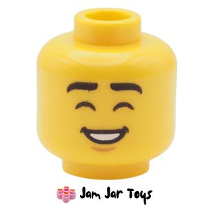 LEGO® Yellow Head, Closed Eyes, Closed / Open Mouth Smile. HF215