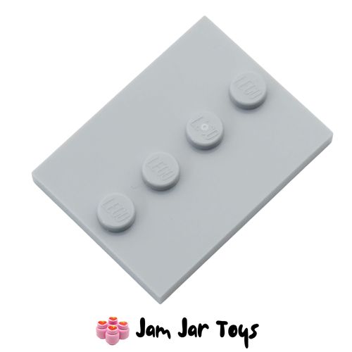 LEGO Light Bluish Grey Minifigure Base Plate 3 x 4, 4 Centre Studs. A536