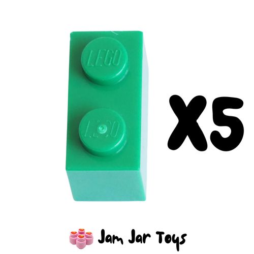 LEGO Five Green Bricks 1 x 2 BK50