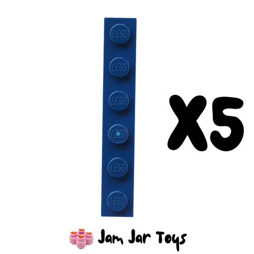 LEGO Five Dark Blue 1x 6 Tiles.