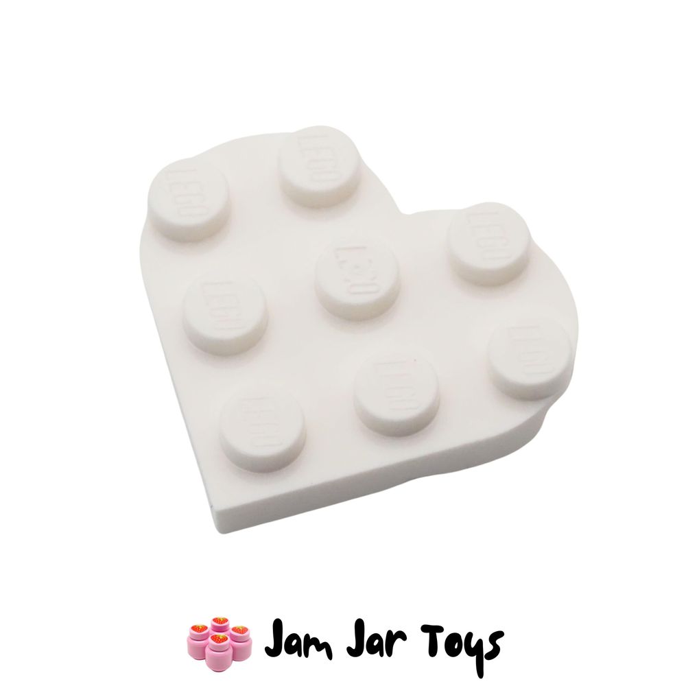 LEGO Plate – White Heart 3x3