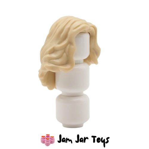 LEGO Minifigure Hair – Tan Wavy Medium-length