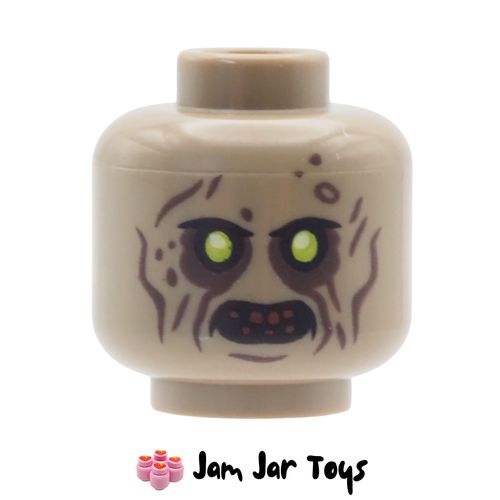 LEGO Minifigure Head – Dark Tan Night Trooper, Lime