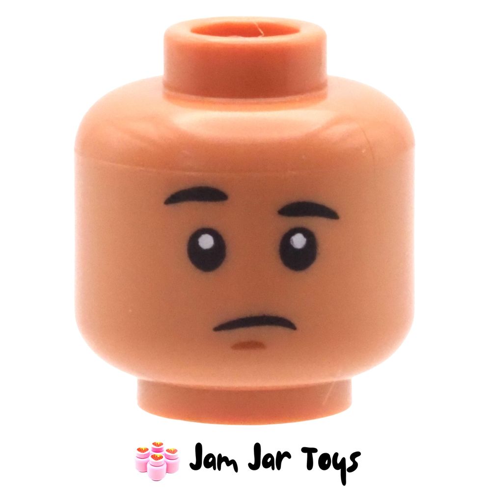 LEGO Minifigure Head – Nougat Sig Greebling Worried