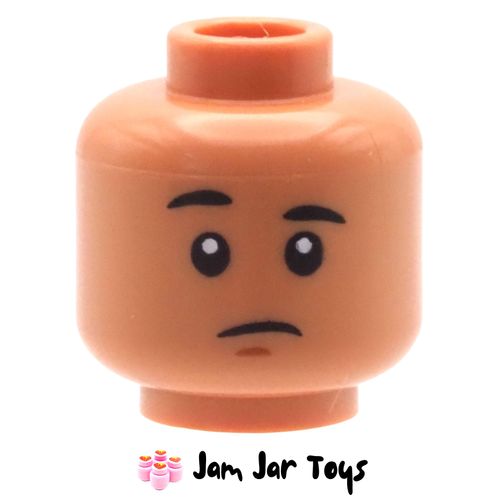 LEGO Minifigure Head – Nougat Sig Greebling Worried