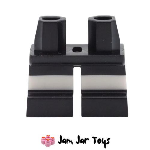 LEGO Black Short Legs White Stripe