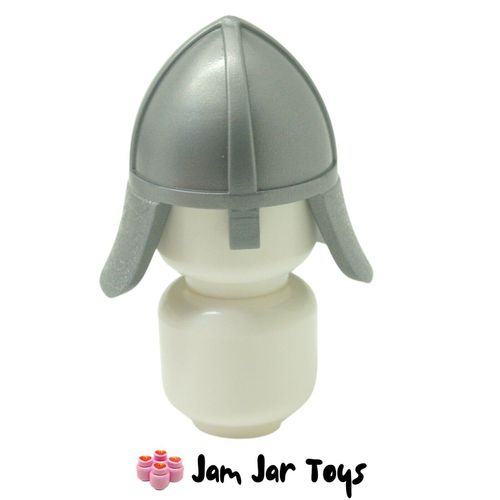 LEGO Knight Helmet Silver Metallic, Neck ProtectoR