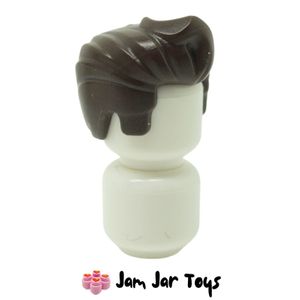 LEGO® Minifigure Hair Piece Dark Brown Swept Back with Forelock H104