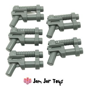 LEGO® 5x Two-Barrel Pistols / Blaster Guns – Dark Bluish Grey – Minifigure Weapons & Accessories – Ideal for Star Wars & City Builds W13