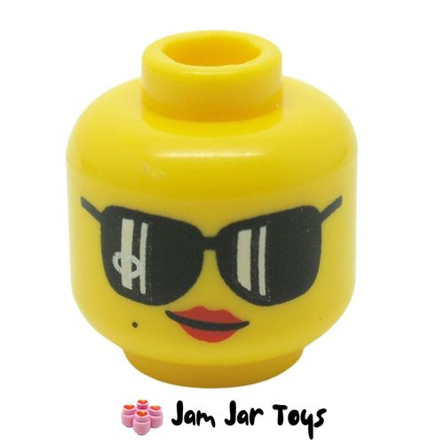 LEGO Trendsetter Minifigure Head Sunglasses Red Lips Smirk