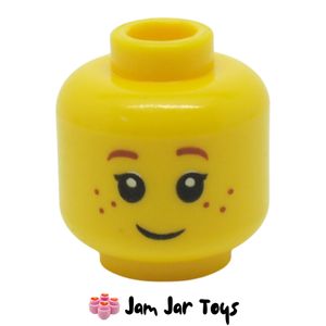 LEGO® Minifigure Head Child Freckles Reddish Brown Eyebrows Smile FH12