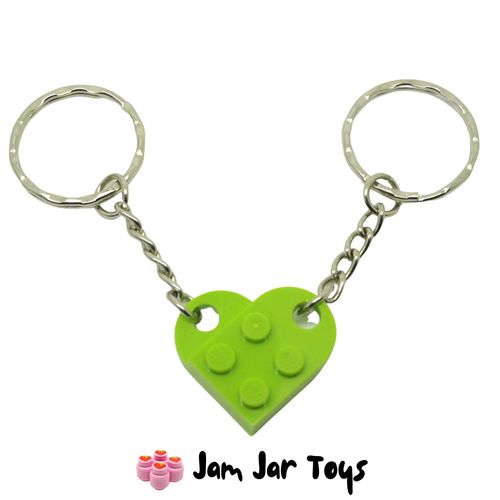 Lime LEGO Love Heart Keyring