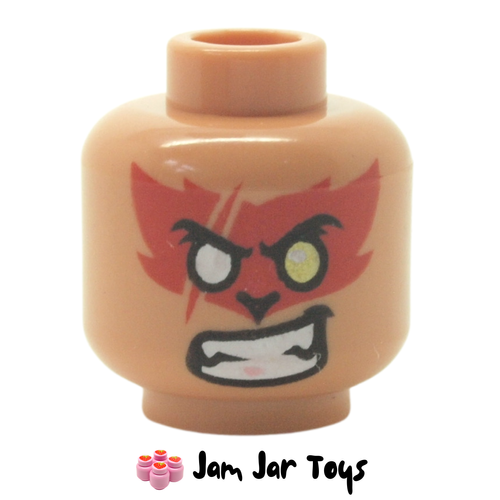 LEGO Head Evil Macaque Angry Dark Orange / Dark Red Around Eyes