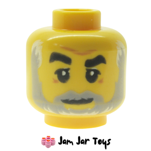LEGO® Head With Thick Eyebrows Grey Beard and Moustache FH141