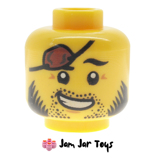 LEGO Clutch Powers Dual Sided Head, Eyepatch, Black Hair Smiling