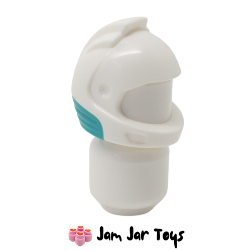 LEGO White Space Helmet, with Dark Turquoise Neck Pattern