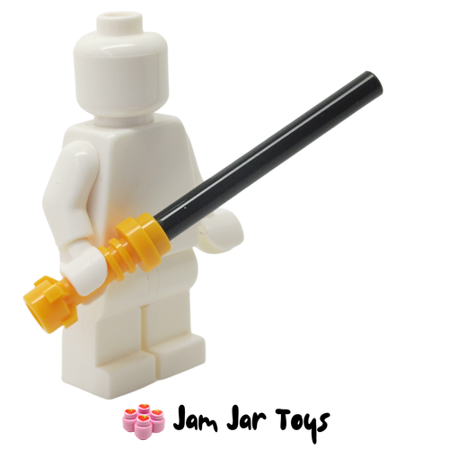 LEGO Star Wars Lightsaber With Flame Yellowish Orange Hilt and Black Wand