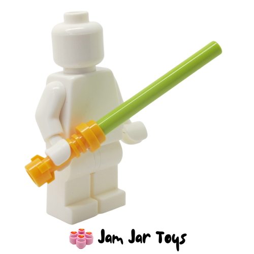 LEGO Star Wars Lightsaber With Flame Yellowish Orange Hilt and Bright Yellowish Green Wand LSFYO105