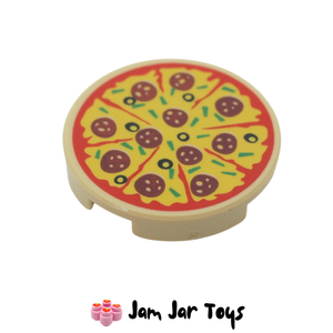 LEGO® Pepperoni Pizza Tile Round 2 x 2 with Bottom Stud Holder KF18