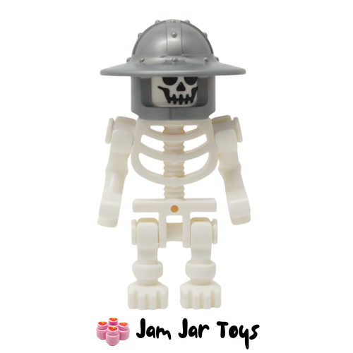 LEGO Skeleton Halloween Figure Silver Knight Helmet with Chinstrap and Wide Brim