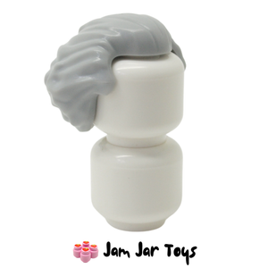 LEGO® Garrick Ollivander Light Bluish Grey Hair. Swept Back with Widow's Peak, Chin-Length and Bushy in Back FPH25