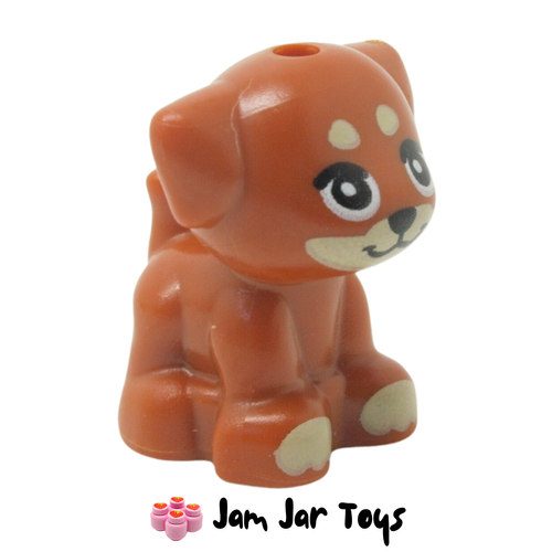 LEGO Dark Orange Small Dog Pup, Spots, Smile