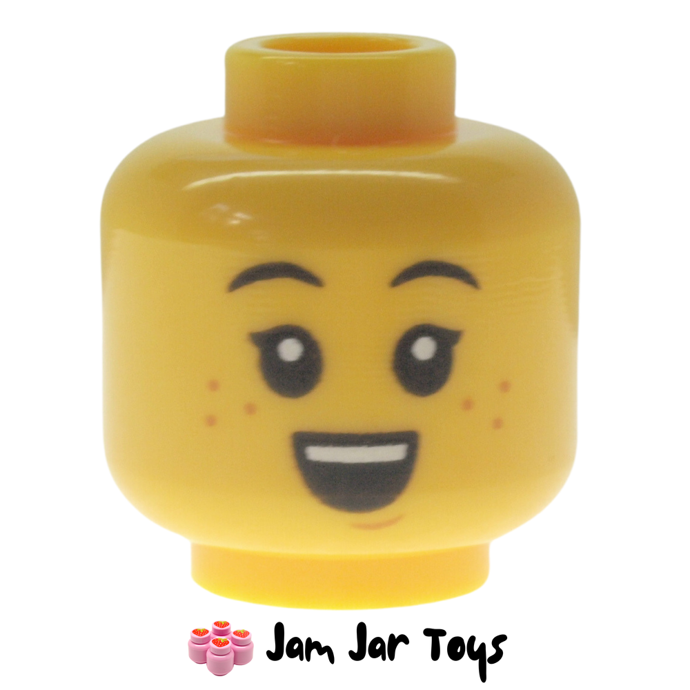 LEGO Dual Sided Girls Head, Freckles, Open Mouth