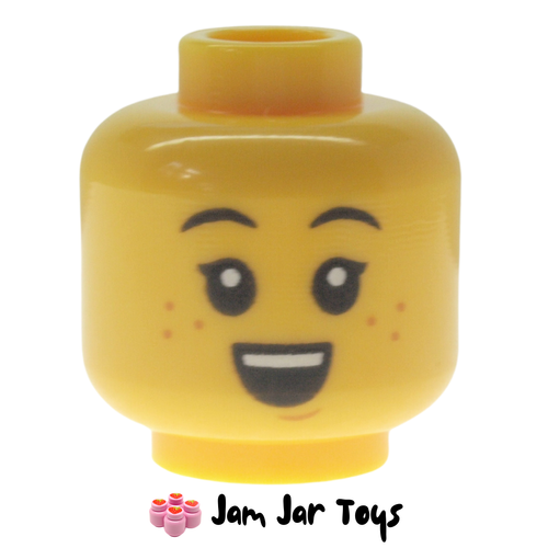 LEGO Dual Sided Girls Head, Freckles, Open Mouth