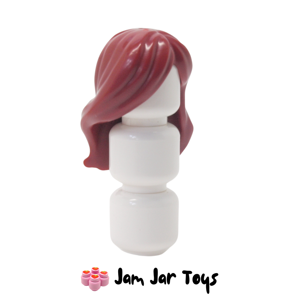 LEGO Paisley Dark Red Hair, Long Wavy Across Face.