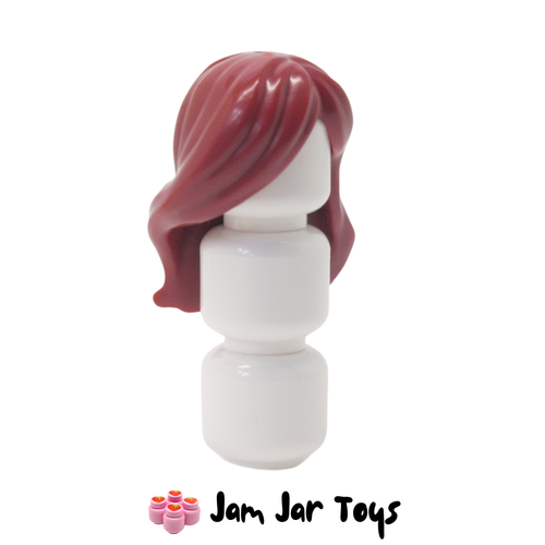 LEGO Paisley Dark Red Hair, Long Wavy Across Face.