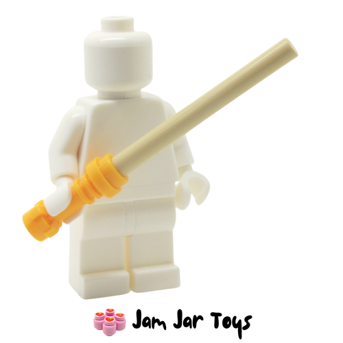 LEGO Star Wars Lightsaber With Flame Yellowish Orange Hilt and Tan Wand